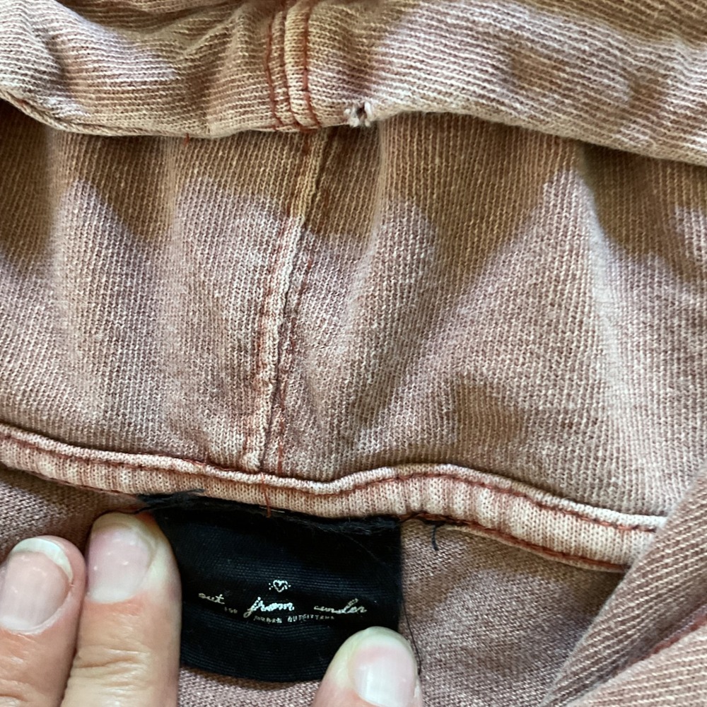 Out From Under Urban Outfitters Rose Mineral Wash Oversized Hoodie Sweatshirt - Picture 2 of 14